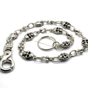 Skulls Wallet Key Chain Stainless Steel